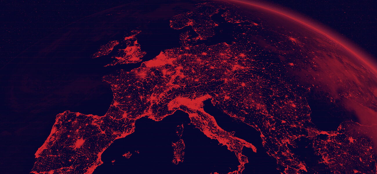 Rötliches Bild - Blick auf die Weltkugel.
